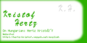 kristof hertz business card